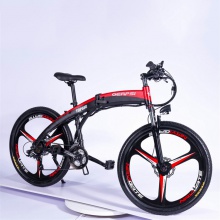 26英寸隐藏式电池折叠电动自行车黑色250w无刷电机山地自行车