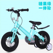 新款镁合金儿童自行车 一体轮双碟刹12寸14寸16寸18寸儿童脚踏车