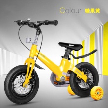新款镁合金儿童自行车 一体轮双碟刹12寸14寸16寸18寸儿童脚踏车