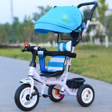 儿童三轮车脚踏车1-3岁儿童手推三轮车折叠 发泡轮