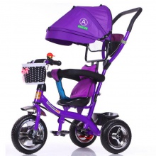 儿童三轮车脚踏车1-3岁儿童手推三轮车折叠 发泡轮