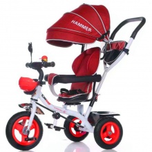 新款儿童四合一三轮推车宝宝可坐可躺三轮车 儿童脚踏车