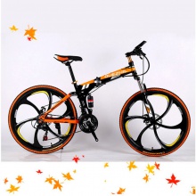 折叠款山地车26寸21速碟刹自行车青少年成人骑行单车