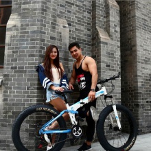 沙滩车雪地自行车折叠双减震变速碟刹山地车26寸4.0宽轮胖胎