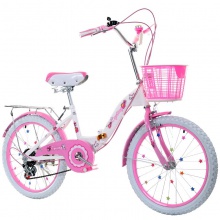 儿童折叠自行车 单速变速女式公主款16寸18寸20寸22寸山地童车厂