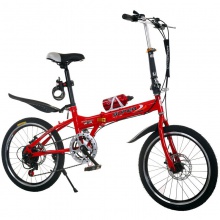 20寸折叠自行车学生车成人自行车折叠脚蹬碟刹变速自行车男女式