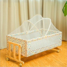 实木婴儿摇篮床多功能小摇床摇摆床送蚊帐可贴牌