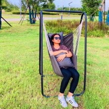 折叠双人秋千椅家用卧室悬挂吊椅靠垫挂户外躺寝室可盘腿吊床架子