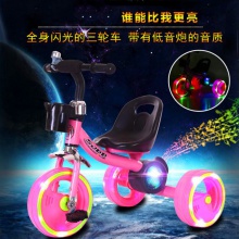 新款儿童音乐三轮车脚踏免充气推车可坐小孩可骑自行宝宝童车