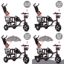 宝宝脚踏车双胞胎手推车婴儿二胎童车大号1-3-6岁双人儿童三轮车