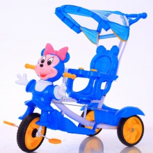 新款卡通儿童伞篷推把三轮车儿童三轮车带蓬1-3-6岁