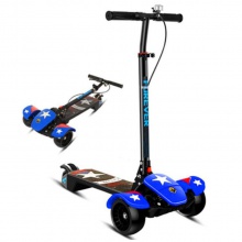 儿童滑板车溜溜车折叠脚踏车 3-16岁可用三轮全闪滑板车
