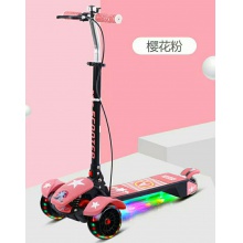 大童音乐灯光滑板车溜溜车折叠脚踏车 3-16岁可用三轮全闪滑板车