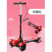 大童音乐灯光滑板车溜溜车折叠脚踏车 3-16岁可用三轮全闪滑板车