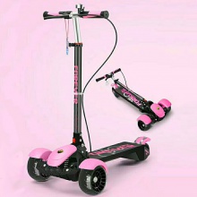 儿童滑板车大童6-8-12岁小孩单脚滑滑车折叠可发光滑滑车青少年