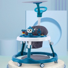 可折叠防O型腿可调节防侧翻6-18个月宝宝音乐婴儿学步车