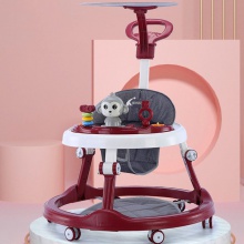 可折叠防O型腿可调节防侧翻6-18个月宝宝音乐婴儿学步车