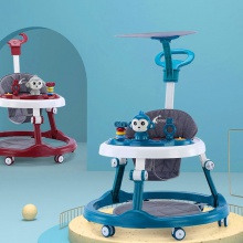 可折叠防O型腿可调节防侧翻6-18个月宝宝音乐婴儿学步车