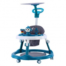可折叠防O型腿可调节防侧翻6-18个月宝宝音乐婴儿学步车