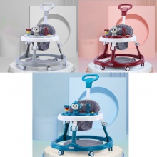 可折叠防O型腿可调节防侧翻6-18个月宝宝音乐婴儿学步车