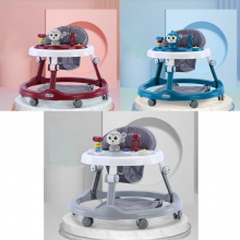 可折叠防O型腿可调节防侧翻6-18个月宝宝音乐婴儿学步车