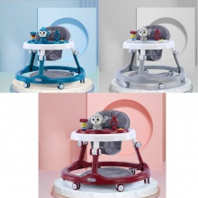 可折叠防O型腿可调节防侧翻6-18个月宝宝音乐婴儿学步车
