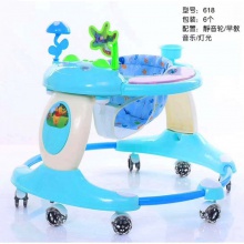 新款婴儿学步车6/7-18个月防侧翻多功能可折叠圆形助步车滑行车
