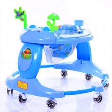 新款婴儿学步车6/7-18个月防侧翻多功能可折叠圆形助步车滑行车
