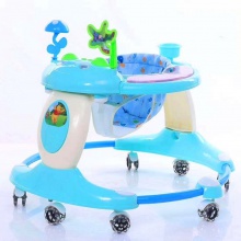 新款婴儿学步车6/7-18个月防侧翻多功能可折叠圆形助步车滑行车