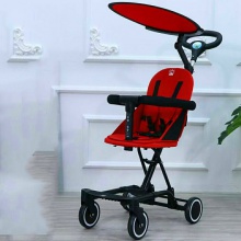 新款儿童四轮推车,遛娃高景观婴儿溜娃推车,可折叠带遮阳棚
