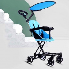 新款儿童四轮推车,遛娃高景观婴儿溜娃推车,可折叠带遮阳棚