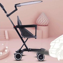 新款儿童四轮推车,遛娃高景观婴儿溜娃推车,可折叠带遮阳棚