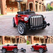 儿童电动车四轮可坐大人亲子款小孩玩具车可坐人手推电动车婴儿车