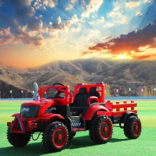 儿童大号拖拉机电动车玩具车可坐人四轮带拖斗遥控越野