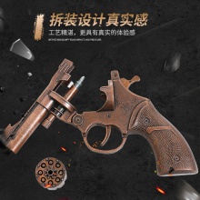 左轮砸响炮全金属合金纸炮子枪抖音快手同款火柴枪儿童玩具砸响枪