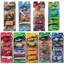 玩具车儿童仿真消防车回力车套装礼品盒装模型男孩小汽车组合批发