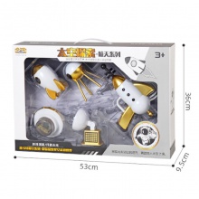 仿真宇宙飞船航天火箭卫星太空探险车套装模型玩具音乐灯光故事机