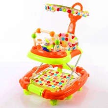 婴儿学步车带摇马带推杆带餐盘带刹车带遮阳棚带音乐玩具厂家直供