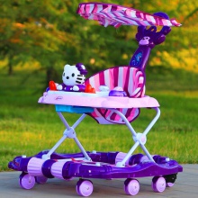 新款婴儿学步车多功能防侧翻幼儿起步车可坐折叠助步车工厂直供