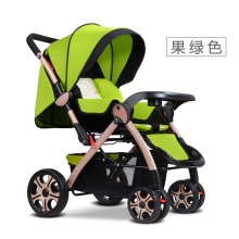 高景观婴儿推车双向可坐可躺,便携折叠避震四轮宝宝儿童手推车