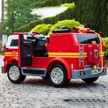 儿童电动汽车消防车救火车四轮可坐开门童车水枪对讲遥控玩具