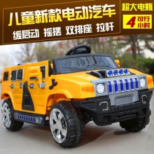 儿童电动汽车越野悍马带遥控双排座童车大款四轮避震摇摆工厂直供