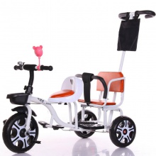 儿童三轮车双人手推三轮双胞胎大号婴儿手推车16岁带蓬免充气推车