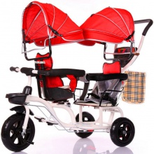 脚踏车双胞胎三轮车带斗推车童车儿童玩具车可坐人双人儿童三轮车