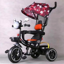 音乐灯光多用四合一儿童三轮车推车婴幼儿脚踏车1-3-5岁带棚批发