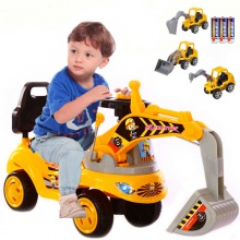 可坐可骑滑行车挖土机扭扭车学步车大号玩具车童工程车儿童挖掘机