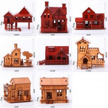 3D立体仿真模型拼图木质家居装饰摆件儿童玩具中国风建筑木质模型