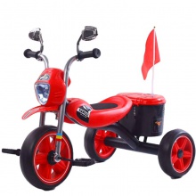 新款时尚婴儿三轮车带音乐骑行风格儿童三轮车钢制儿童三轮车