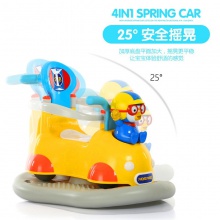 四合一弹簧车带音乐灯光卡通摇马车儿童蹦蹦车四轮宝宝助步滑行车