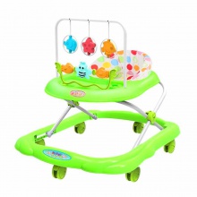 带音乐/高度三档调节婴儿学步车带布艺 6个大橡胶轮婴儿学步车